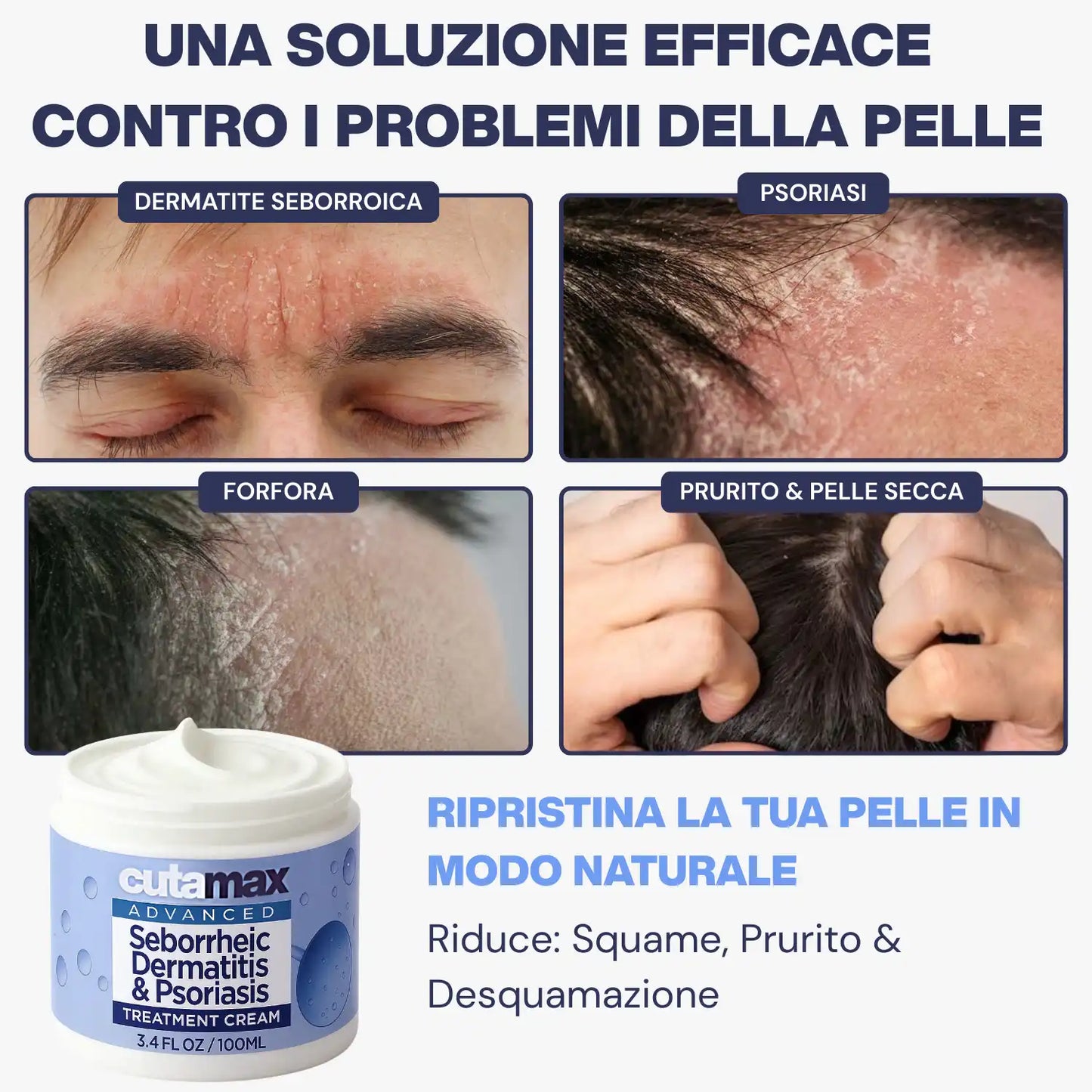 Cutamax™ ⎜ Crema lenitiva barba & cuoio capelluto